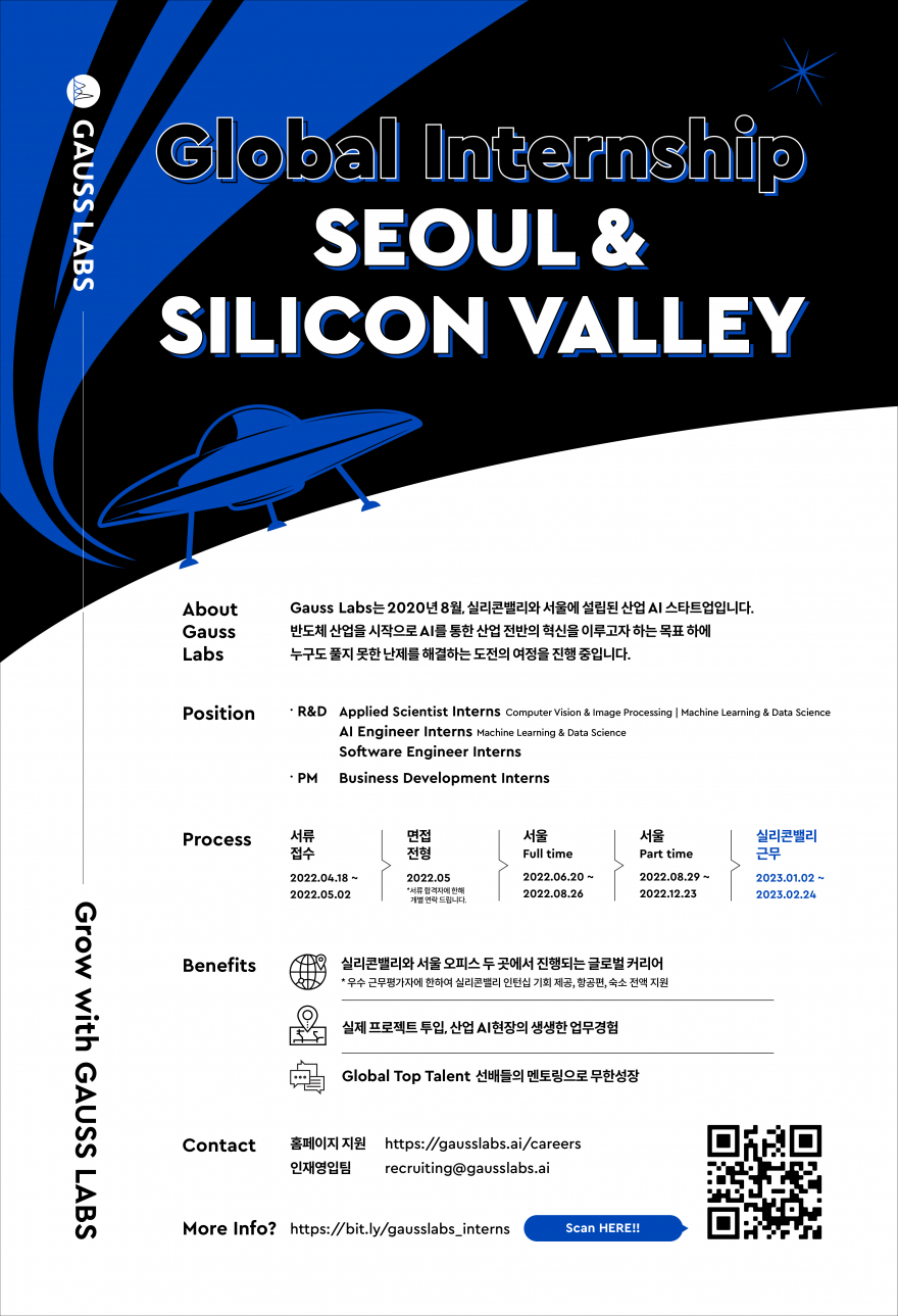 2022 Summer Gauss Labs Internship Program – “Grow with Gauss Labs” (~5/2)