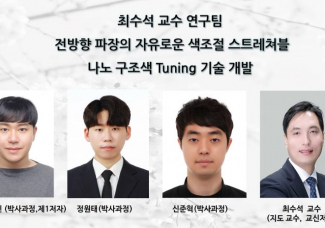 최수석 교수 연구팀, 전방향 파장의 자유로운 색조절 스트레쳐블 나노 구조색 Tuning 기술 개발 Light:Science Applications (LSA) 연구 논문 발표